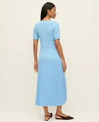 Ann Taylor Petite Mixed Stitch Sweater Dress Sky Gazing Women's