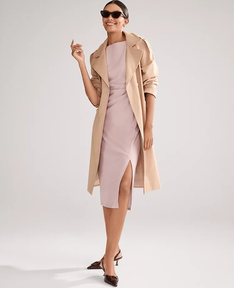 Ann Taylor The Twist Sheath Dress Brushed Sand Women's