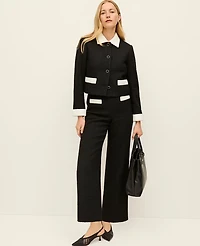 Ann Taylor The Grace Straight Pant Tweed Black Women's