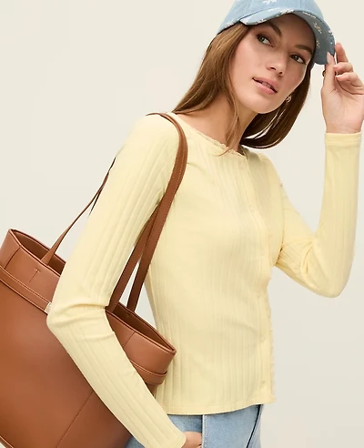 Ann Taylor Petite Weekend Collection Lace Trim Pointelle Cardigan Sun Soaked Women's