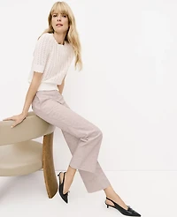 Ann Taylor The Jayne Crop Trouser Glen Check Neutral Women's