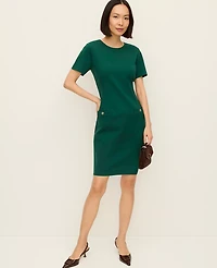 Ann Taylor Ponte Shift Dress Shade Tree Women's