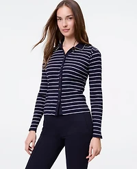 Ann Taylor Weekend Collection Striped Polo Shirt Women's