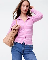 Ann Taylor Weekend Collection Striped Polo Shirt Women's