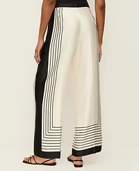Ann Taylor The Petite Satin Wide-Leg Pant Winter White Women's