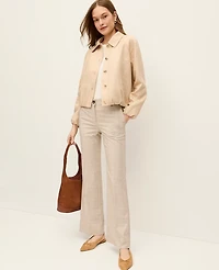 Ann Taylor The Petite Jayne Crop Trouser Glen Check Neutral Women's