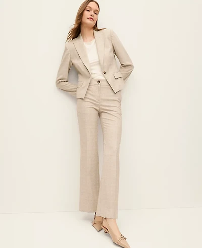 Ann Taylor The Petite Jayne Crop Trouser in Glen Check Size 12 Neutral Glen Check Women's