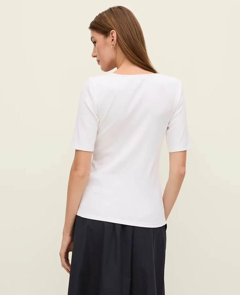 Ann Taylor Weekend Lace Trim T-Shirt Women's