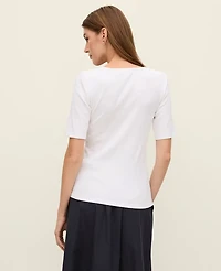 Ann Taylor Weekend Lace Trim T-Shirt Women's