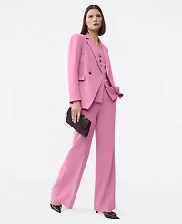 Ann Taylor The Petite Wide-Leg Flare Trouser Fluid Crepe Smokey Rose Women's