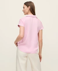 Ann Taylor Petite Split Neck Blouse Women's