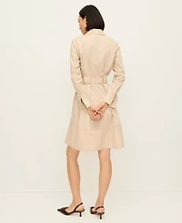 Ann Taylor Petite Flare Pocket Shirtdress Cool Sesame Women's