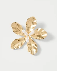 Ann Taylor Metal Flower Brooch Goldtone Women's