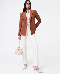 Ann Taylor The Petite Double Breasted Blazer Tortoise Shell Brown Women's