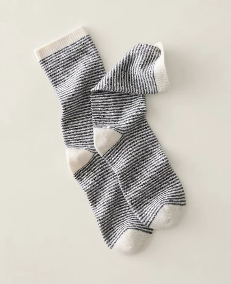 Ann Taylor Haven Well Within Cashmere Striped Socks Grey Stripe Women's