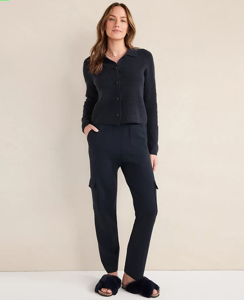 Ann Taylor Haven Well Within Viscose Blend Cargo Pants Nightfall Navy Women's