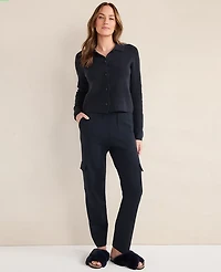 Ann Taylor Haven Well Within Viscose Blend Cargo Pants Nightfall Navy Women's