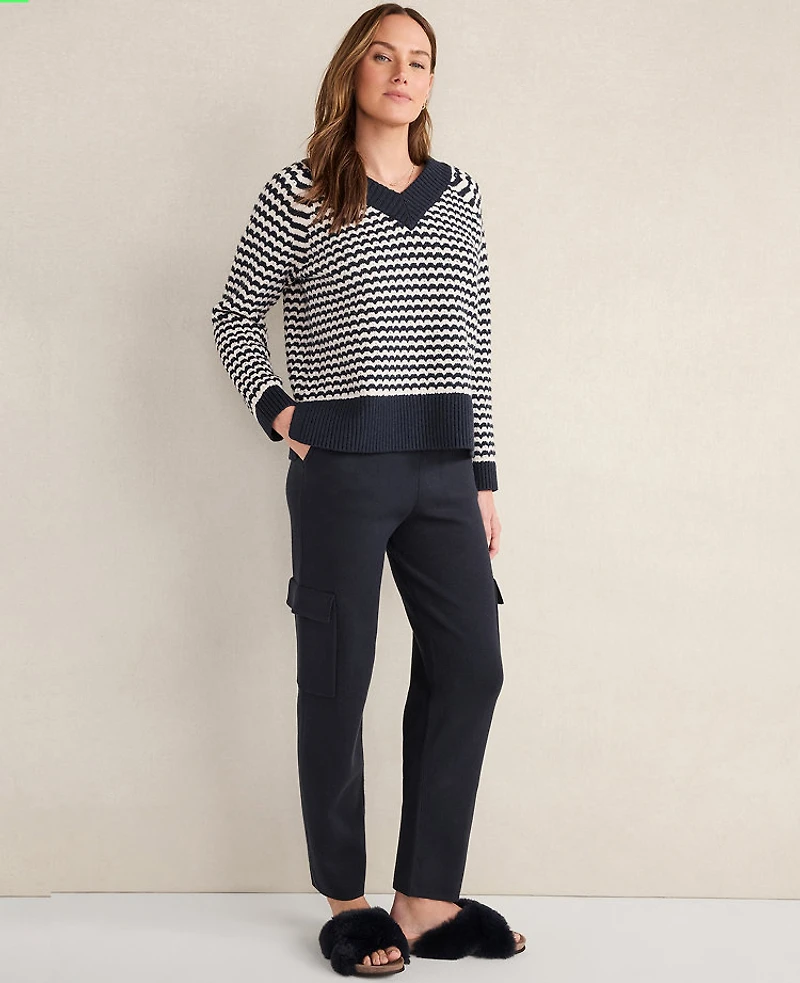 Ann Taylor Haven Well Within Viscose Blend Cargo Pants Nightfall Navy Women's