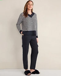 Ann Taylor Haven Well Within Viscose Blend Cargo Pants Nightfall Navy Women's