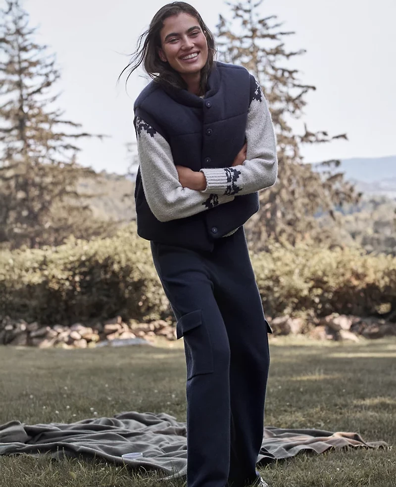 Ann Taylor Haven Well Within Viscose Blend Cargo Pants Nightfall Navy Women's