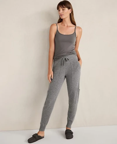 Ann Taylor CASHMERE CARGO JOGGER Medium Grey Heather Women's
