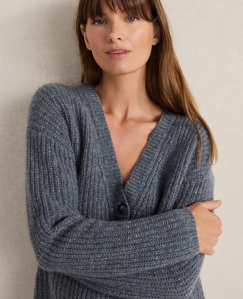 Ann Taylor Haven Well Within Marled Cashmere Cardigan Stormy Day Women's