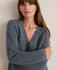 Ann Taylor Haven Well Within Marled Cashmere Cardigan Stormy Day Women's