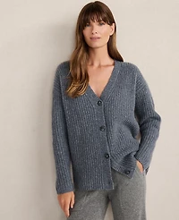 Ann Taylor Haven Well Within Marled Cashmere Cardigan Stormy Day Women's