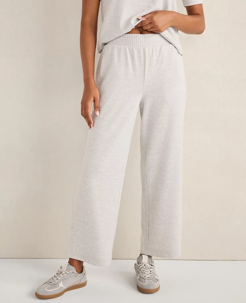 Ann Taylor Haven Well Within Cozy Knit Cropped Pants Light Grey Heather Women's
