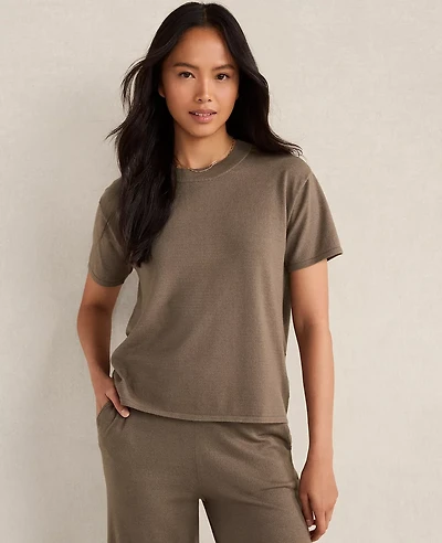 Ann Taylor Haven Well Within Relaxed Jersey T-Shirt Saddle Brown Women's