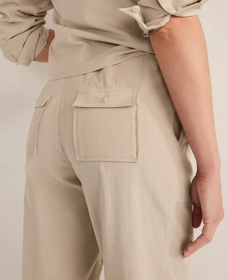 Ann Taylor Haven Well Within Cotton Corded Jogger Light Ash Melange Women's