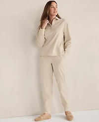 Ann Taylor Haven Well Within Cotton Corded Jogger Light Ash Melange Women's