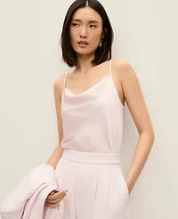 Ann Taylor Satin Cowl Neck Tank Top Women's