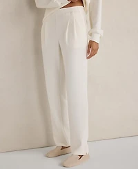 Ann Taylor Haven Well Within Double Knit Pleated Pants Ivory Women's
