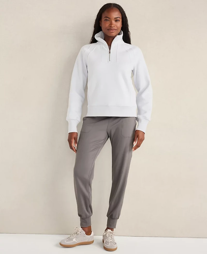 Ann Taylor Haven Well Within Cloud Fleece Half-Zip Pullover Glacier Freeze Women's