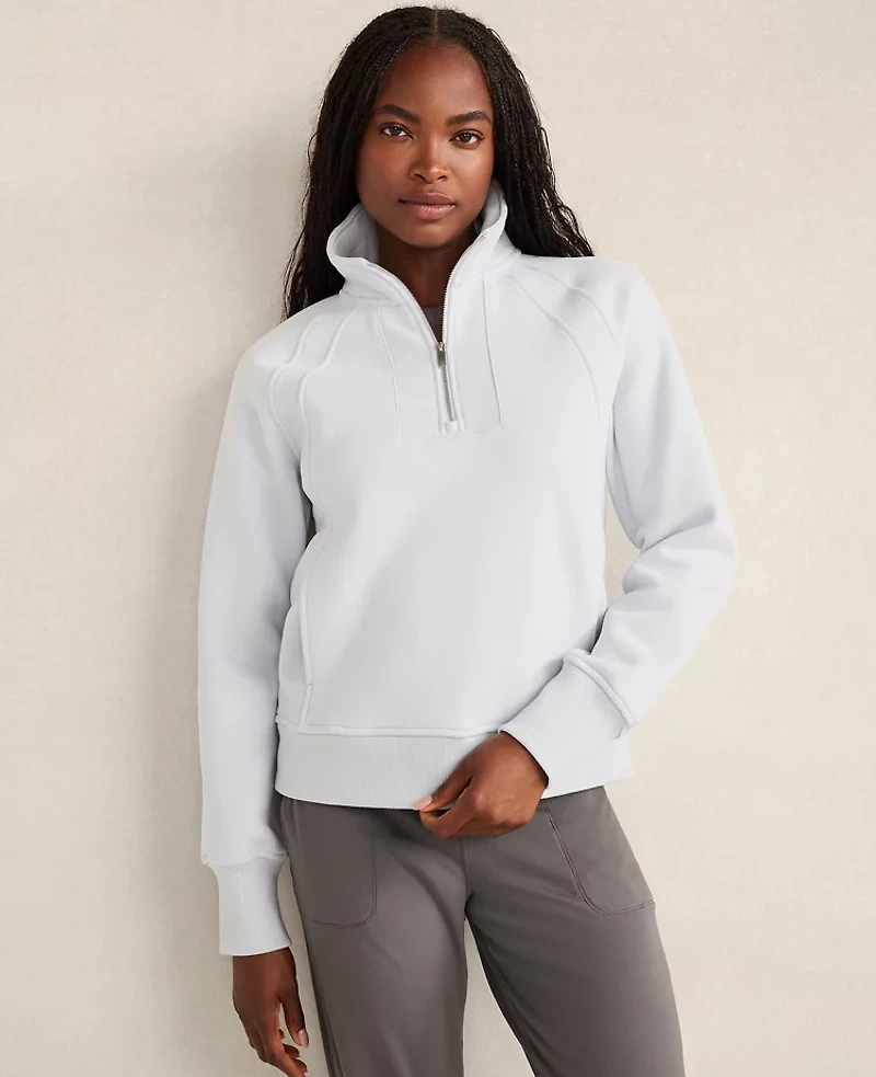 Ann Taylor Haven Well Within Cloud Fleece Half-Zip Pullover Glacier Freeze Women's