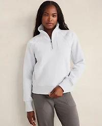 Ann Taylor Haven Well Within Cloud Fleece Half-Zip Pullover Glacier Freeze Women's