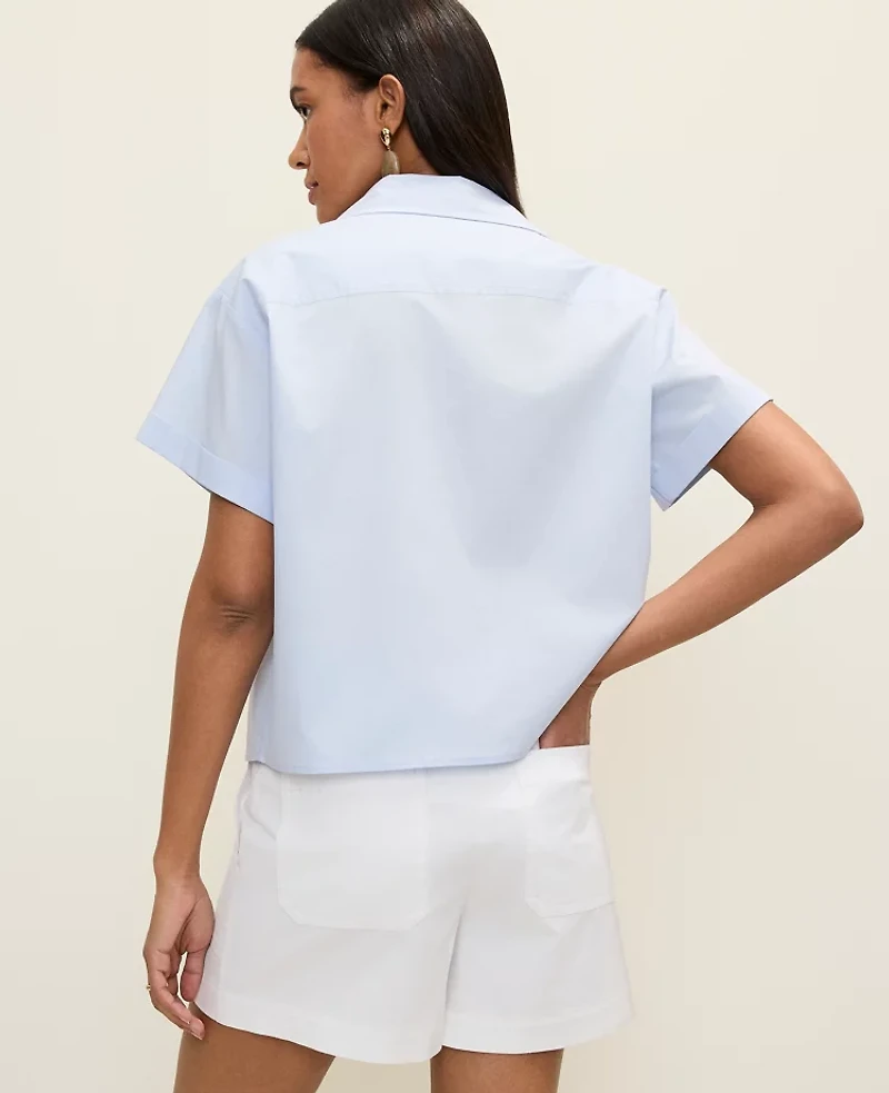 Ann Taylor Weekend Button Down Shirt Frozen Blue Women's