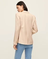 Ann Taylor The Petite Hutton Blazer Shine Pale Sandalwood Women's