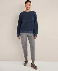 Ann Taylor Haven Well Within Sherpa Sweatshirt North Sea Blue Women's