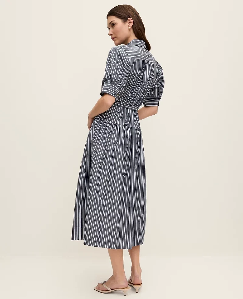 Ann Taylor Striped Shirtdress Indigo Dusk Women's