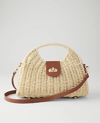 Ann Taylor Rattan Crossbody Bag Natural Women's