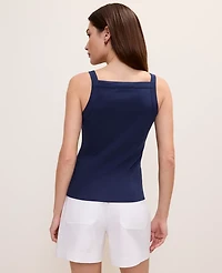Ann Taylor Weekend Ribbed Square Neck Tank Top Women's