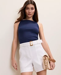 Ann Taylor Weekend Ribbed Square Neck Tank Top Women's