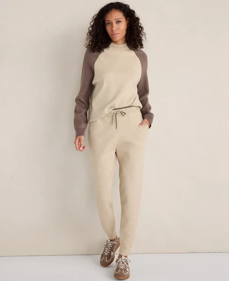 Ann Taylor Haven Well Within Viscose Blend Jogger Marl Brown Heather Women's