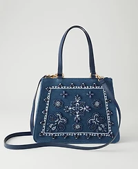 Ann Taylor Beaded Crossbody Bag Night Sky Women's