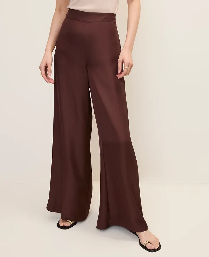 Ann Taylor The Petite Statement Palazzo Pant Rich Walnut Women's