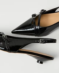 Ann Taylor Strappy Patent Slingback Pump Black Women's