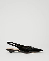 Ann Taylor Strappy Patent Slingback Pump Black Women's