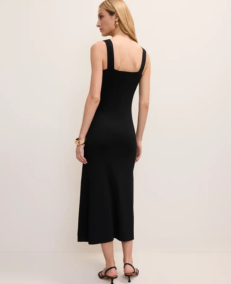Ann Taylor Ribbed Button Sweater Dress Women's